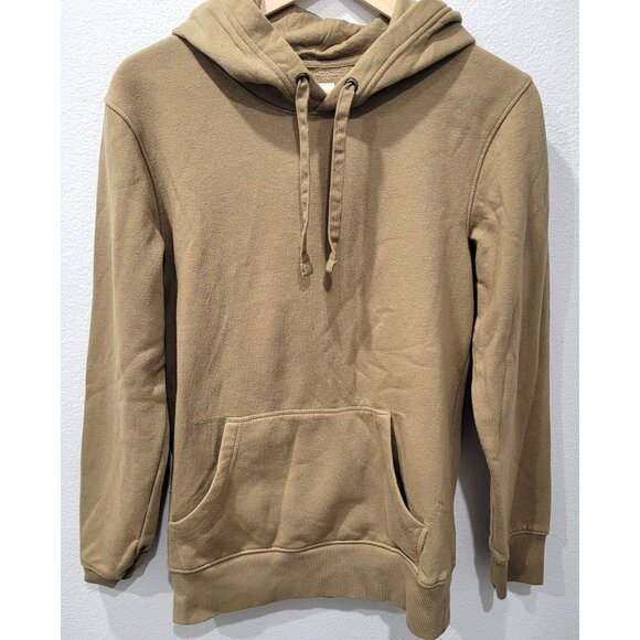 Men's Goodfellow & Co Hooded Pullover Thick Dark Khaki Sweater Size S - Picture 1 of 9